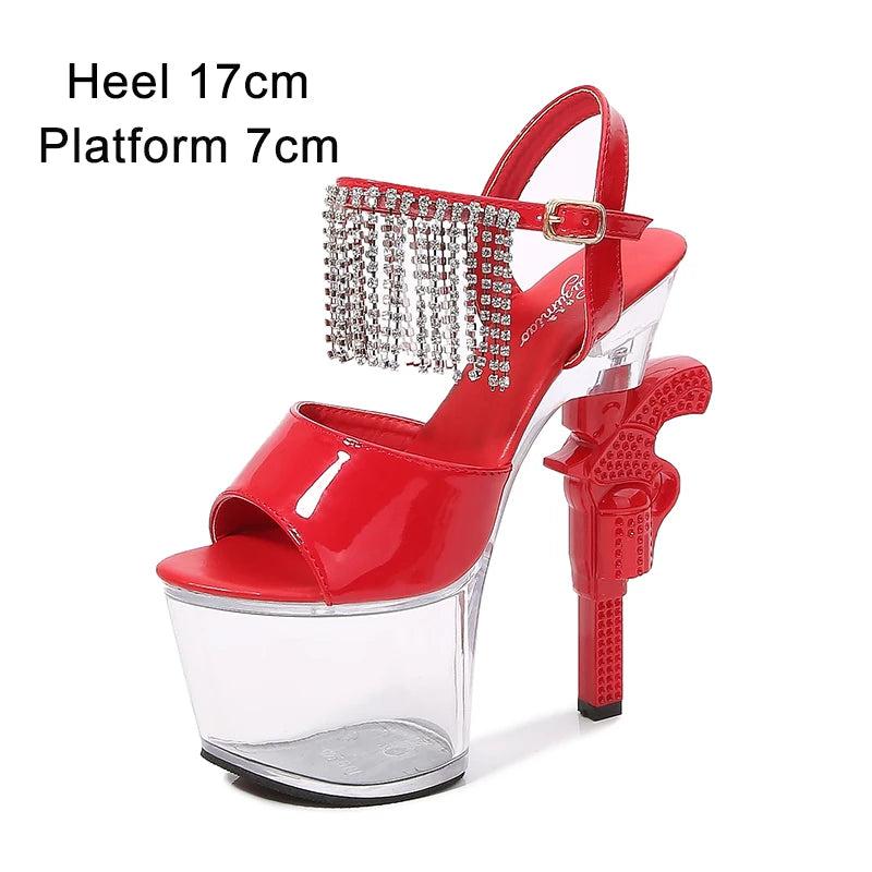 Stripper Shoes Pole Dance High Heels Sexy Women Shoes Transparent Sandals Women Wedding Dress 2020 Pistol Heel Female Sandals