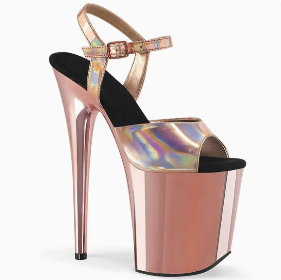 New pink women's shoes Peep Toe Pole Dance women's high-heeled shoes 20CM stiletto women's sandals waterproof platform 10CM