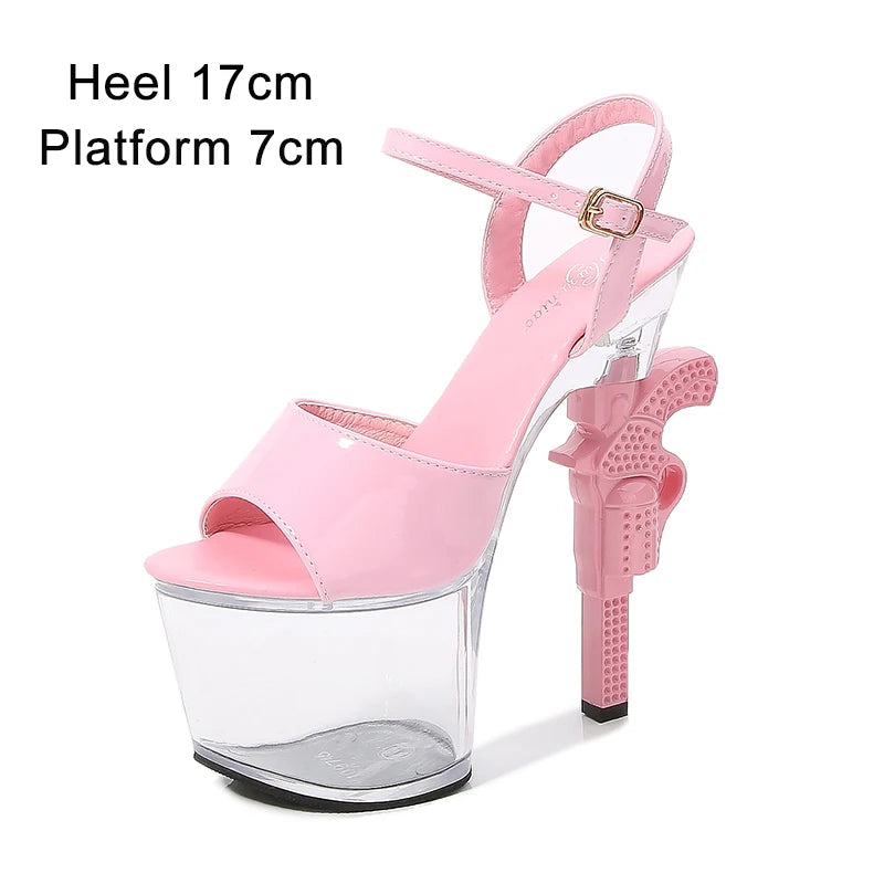 Stripper Shoes Pole Dance High Heels Sexy Women Shoes Transparent Sandals Women Wedding Dress 2020 Pistol Heel  Female Sandals