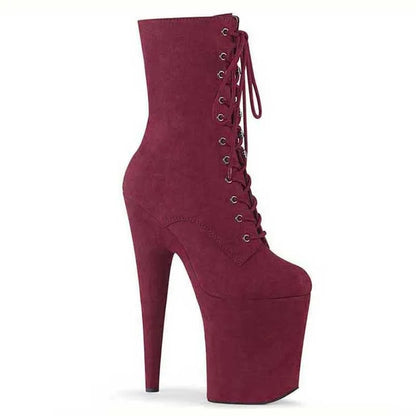 17CM 20CM Suede Mature Pole Dance Shoes Platform Striptease Women High Heels Boots