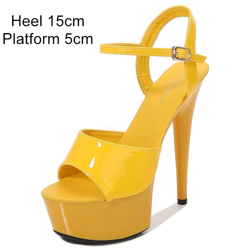 2022 Pole Dance Shoes Stripper High Heels Women Sexy Show Shoes Sandals Party Club 15 17 CM Platform High-heeled Shoes Wedding