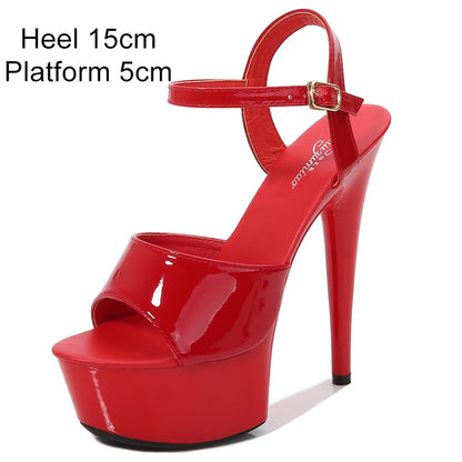 2022 Pole Dance Shoes Stripper High Heels Women Sexy Show Shoes Sandals Party Club 15 17 CM Platform High-heeled Shoes Wedding