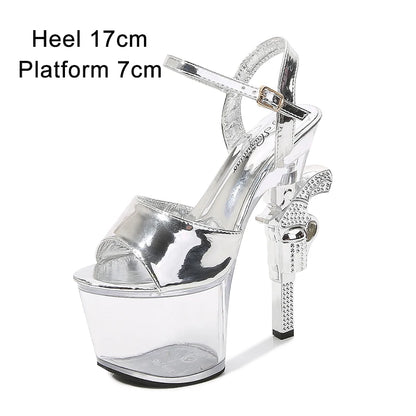 Stripper Shoes Pole Dance High Heels Sexy Women Shoes Transparent Sandals Women Wedding Dress 2020 Pistol Heel  Female Sandals