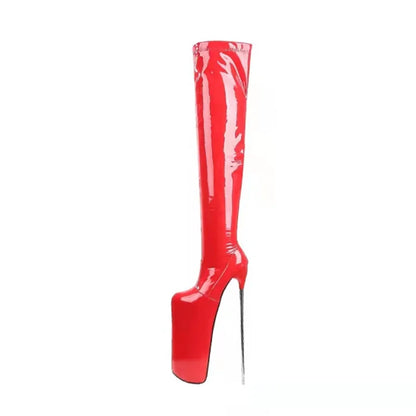 New Women's High Quality Net Red Over The Knee Boots Sexy Shoes Woman Transgender 30CM 20cm 22CM Metal High Heels Large Size