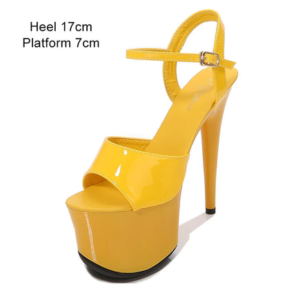 2021 Pole Dance Strip Woman Shoes High Heels Sexy Women Stilettos Transparent Clear Stripper Heels Summer New Sandals Size 43