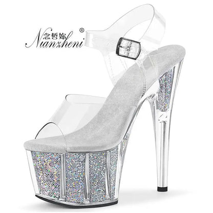 Exotic Stripper luxury shoes 6 inch for women Sandals15cm High Heels Sexy Gothic Fetish Strip Pole Dance Platform Clear peep toe