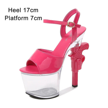 Stripper Shoes Pole Dance High Heels Sexy Women Shoes Transparent Sandals Women Wedding Dress 2020 Pistol Heel  Female Sandals