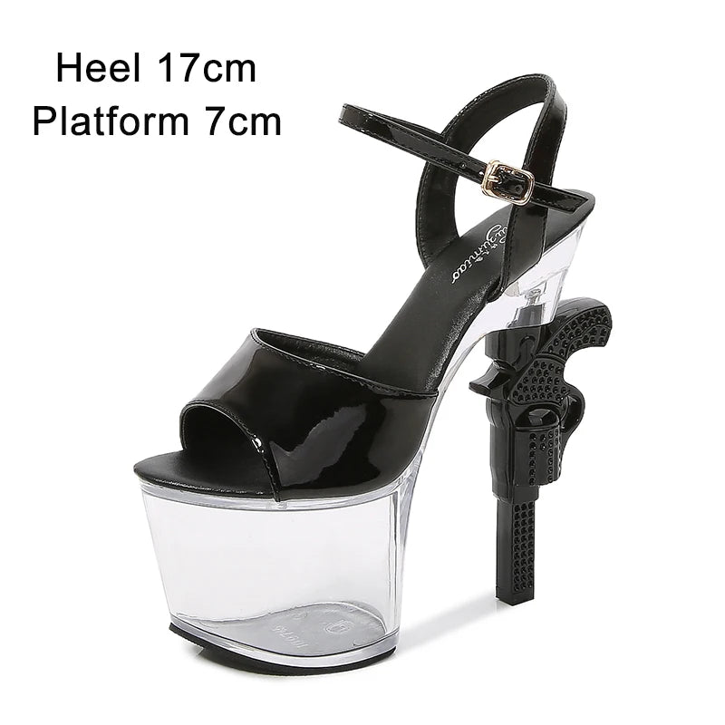 Stripper Shoes Pole Dance High Heels Sexy Women Shoes Transparent Sandals Women Wedding Dress 2020 Pistol Heel  Female Sandals