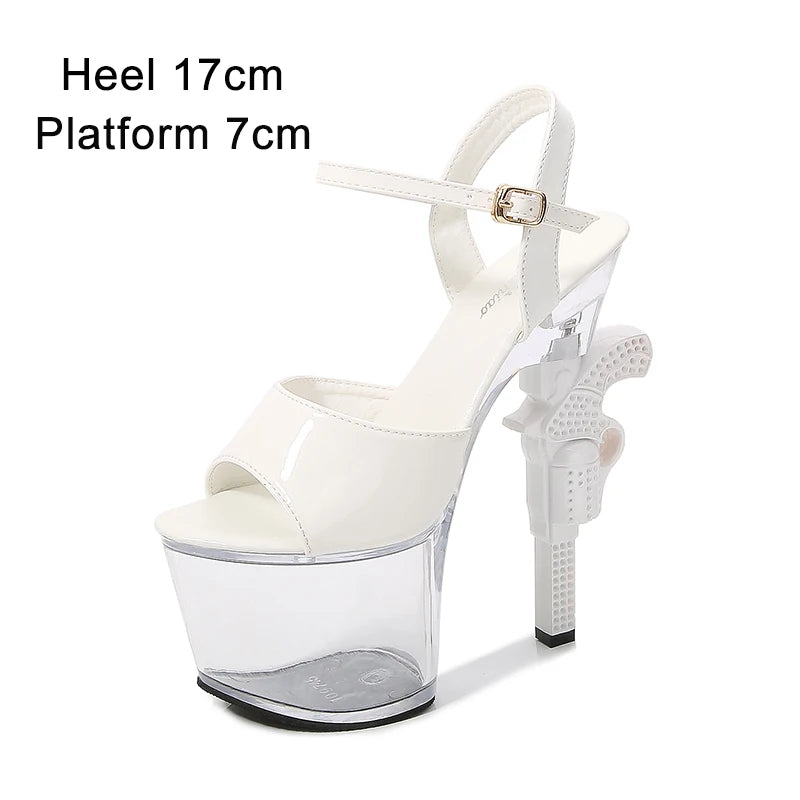 Stripper Shoes Pole Dance High Heels Sexy Women Shoes Transparent Sandals Women Wedding Dress 2020 Pistol Heel  Female Sandals