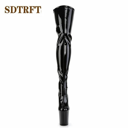 SDTRFT 20cm Thin High Heels Over The Knee boots Platform unisex botas mujer ladies Cosplay Pumps women side Lace up party shoes