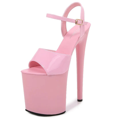 2022 New Summer Pole Dance Shoesl high-heeled Shoes Sandals Thin-heeled 20CM Sexy Black Platform Hate Sky Women  Shoes Stripper