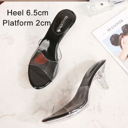 Girls Shoe for Party Club Stripper Heels Women Shoes 2021 Platforms High Heels Sandals Clear Sexy Pole Dance 20cm High Plus Size
