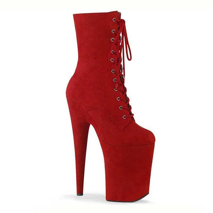 17CM 20CM Suede Mature Pole Dance Shoes Platform Striptease Women High Heels Boots
