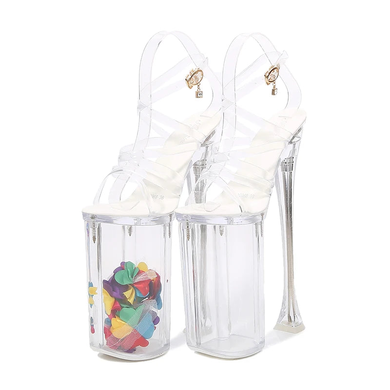 2025 New Fashion Nightclub Pole Dancer Sandals Authentic Women's Shoes Sexy 26CM Super High Heels size 3-11 12 BBZAI