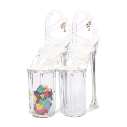 2025 New Fashion Nightclub Pole Dancer Sandals Authentic Women's Shoes Sexy 26CM Super High Heels size 3-11 12 BBZAI