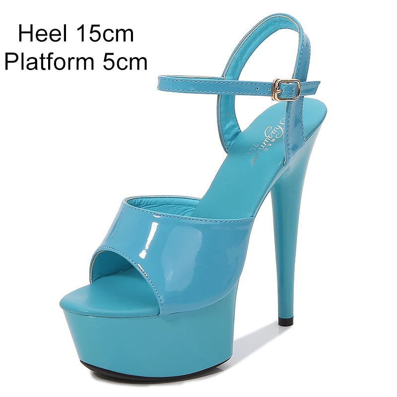 2022 Pole Dance Shoes Stripper High Heels Women Sexy Show Shoes Sandals Party Club 15 17 CM Platform High-heeled Shoes Wedding