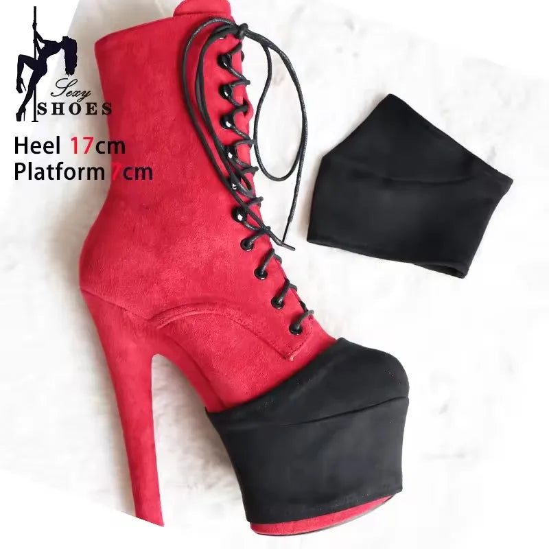 Heel Height 15 17 20 23 26cm Durable Black Shoes Cover Protect Platform Pole Dancing Boots Wear-Resist Protection Cover Sandals