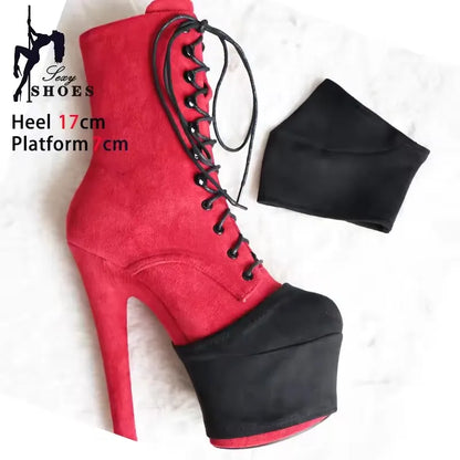 Heel Height 15 17 20 23 26cm Durable Black Shoes Cover Protect Platform Pole Dancing Boots Wear-Resist Protection Cover Sandals