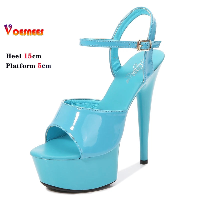 15 CM 6inchs Pole Dance Shoes Stripper High Heels Women Sexy Show Shoes Sandals Party Club Platform High-heeled Wedding Footwear