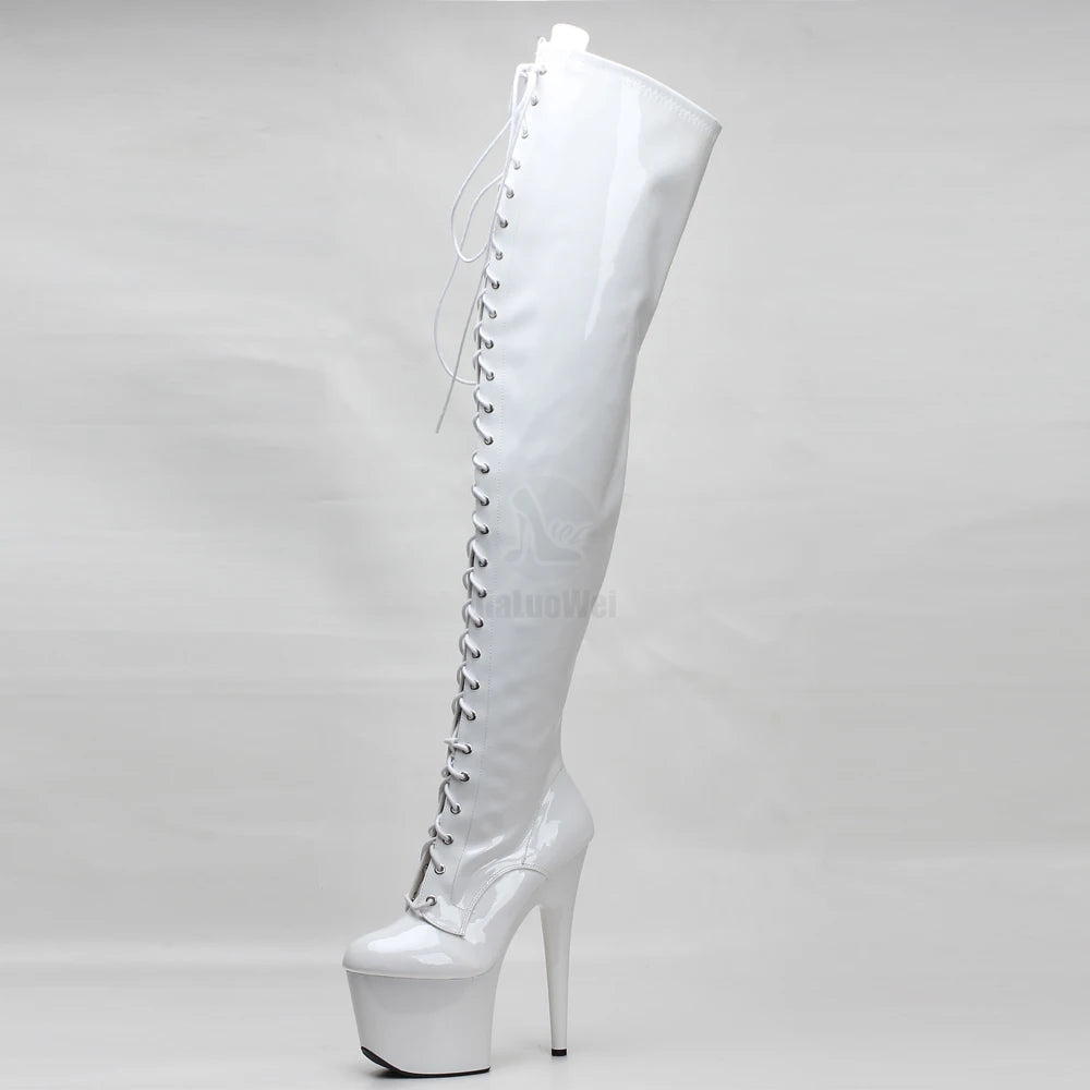 7''High Heel Stiletto Platform Thigh High Boots Exotic Pole Dance Heels Over Knee Boots