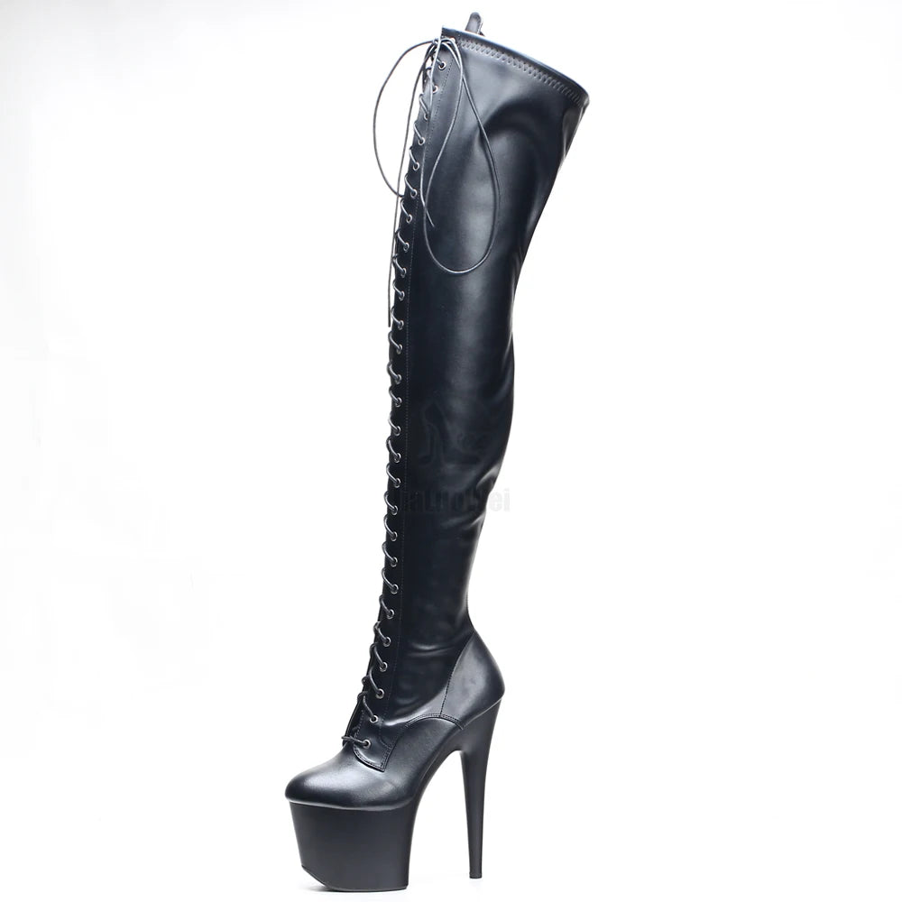 7''High Heel Stiletto Platform Thigh High Boots Exotic Pole Dance Heels Over Knee Boots