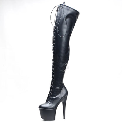 7''High Heel Stiletto Platform Thigh High Boots Exotic Pole Dance Heels Over Knee Boots