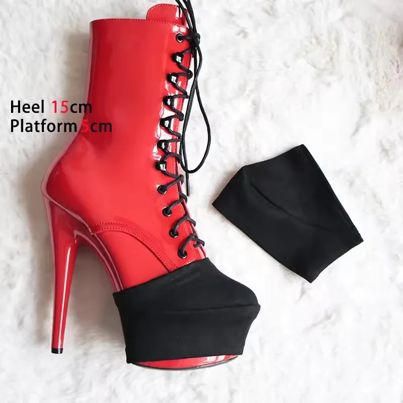 Heel Height 15 17 20 23 26cm Durable Black Shoes Cover Protect Platform Pole Dancing Boots Wear-Resist Protection Cover Sandals