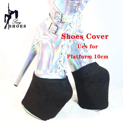 Heel Height 15 17 20 23 26cm Durable Black Shoes Cover Protect Platform Pole Dancing Boots Wear-Resist Protection Cover Sandals