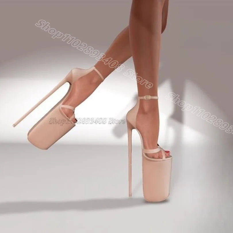 Red Platform Sexy Dance Sandals Cover Heels British Style Stiletto Dress Design Women Summer Sandals 2025 Zapatos Para Mujere