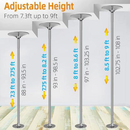 Dance Pole Rainbow Swivel and Static Dance Pole Heavy duty steel dance pole with adjustable height Home Health Club Gym