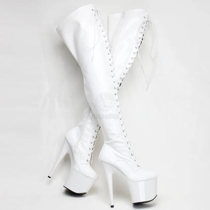 7''High Heel Stiletto Platform Thigh High Boots Exotic Pole Dance Heels Over Knee Boots