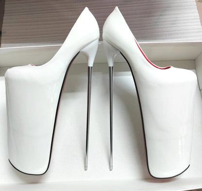 Pole Dance High Heels 19/22/30cm Extreme Platform Women Pumps Metal Heel Ankle Buckle Size 50 Pink Green Woman Wan Leisure Heels