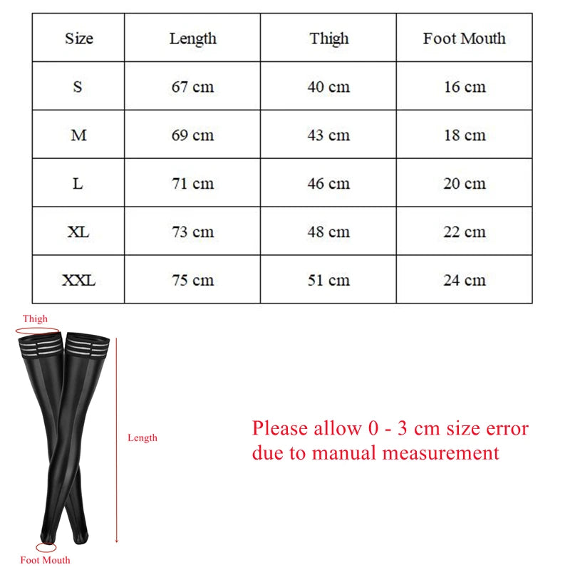 Pole Dance Sexy Latex Stockings Plus Size Erotic Lingerie For Women PU Leather Stockings Leg Warmers Night Club Female Stockings