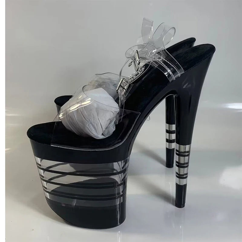New Rivet Roman Stripping Shoes 8 Inch Heels 20CM Open Toe Platform Exotic Punk Pole Dance Shoes Women Sandals Nightclub banquet