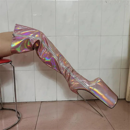 SDTRFT Girl's Shoes Pole Dancing 30cm Thin Heels Stiletto Over The Knee Long Boots Platform Women Pumps SM Cosplay  Botas Mujer