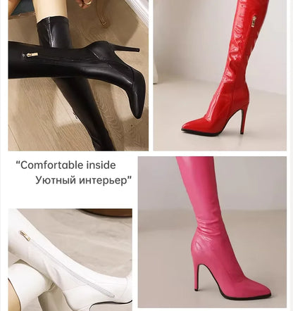 Ods  Sexy Black Over The Knee Boots For Women Side Zip Thigh High Boots Female Shoes Botas Mujer Invierno Female Colors Big43 45