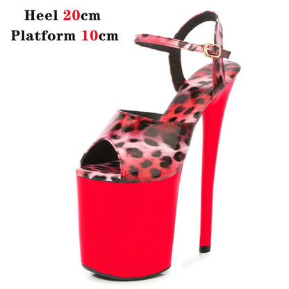 Women Shoes Heel Sexy Super High Pole Dance Party High Heels Sandals Platform Wedding Pumps Peep Toe Stripper Heels Silver
