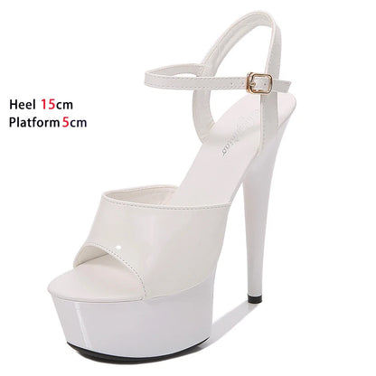 Pole Dance Shoes Stripper High Heels Women Sexy Show Shoes Sandals Party Club 13 15 17 CM Platform High-heeled Shoes Wedding New
