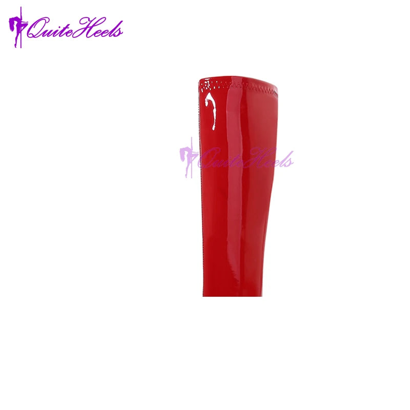 Mixed ColorsExotic Ballet Boots 18CM/7" High Heel Hoof Sole Strange Style Boots Women SM Games Sexy Fetish Ballet Lockable Shoes