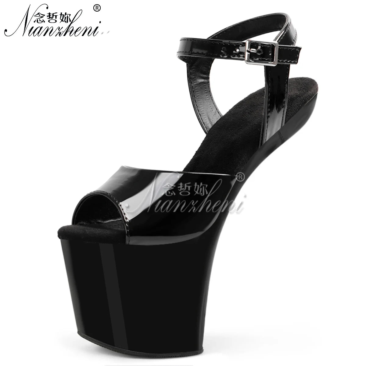 Exotic Platform 20cm Peep Toe Sandals Stripper heel-less shoes 8Inch Crossdress Pole Dance Women Shoes Sexy Fetish Gothic Models