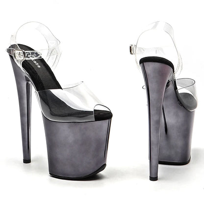 Leecabe 20cm/ 8inches  Clear PVC  upper  fashion sexy   platform high heel  stripper heel pole dance Sandals shoes