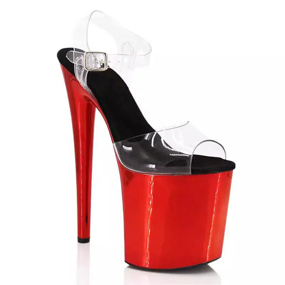 Sexy Fetish 8Inches Dress Platform Sandals Peep Toe Pole Dance Shoes 20cm Women Stripper Models Show Nightclub Exotic Bride Shoe