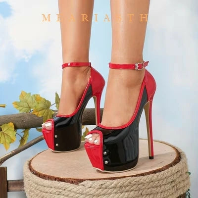 Sexy Peep Toe Party Club Strip Pole Dance Ultra 16cm High Heels Platform Pumps Fashion Stiletto Wedding Banquet Shoes Women Red