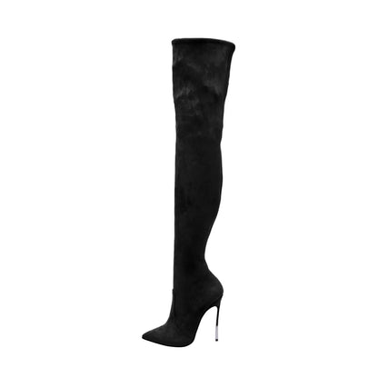 Arden Furtado brown over the knee boots for women stiletto heel fashion Pointed toe Super high boots for Sexy  skinny legs