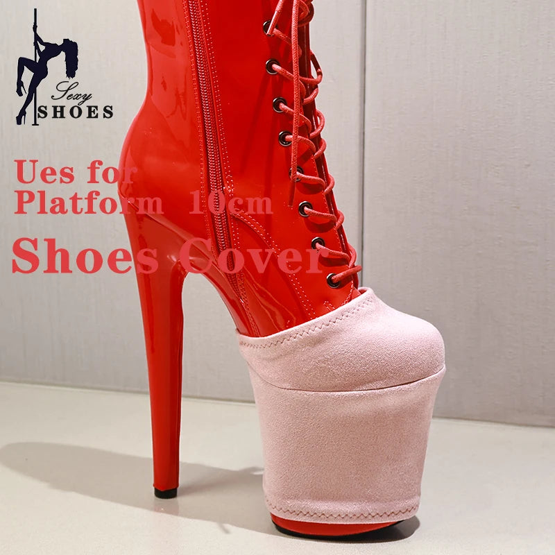 Suede Shoes Cover Steel Pole Dance Training Specific Protective Cover 10CM Platform Anti Slip Wear-resistant Boots Protective