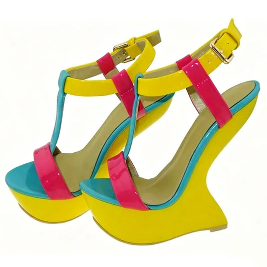 Strange Style Platform Mixed Colors Sandals Sexy Round Toe Leather Size 35-48 Customized New Arrivals Fashion Women Modern Shoes