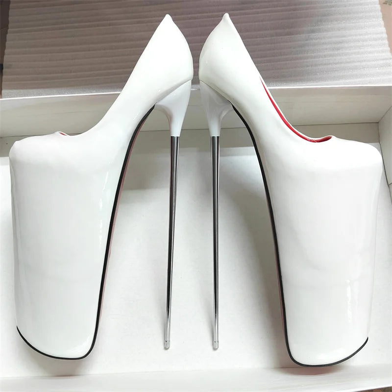 Pole Dance High Heels 19/22/30cm Extreme Platform Women Pumps Metal Heel Ankle Buckle Size 50 Pink Green Woman Wan Leisure Heels