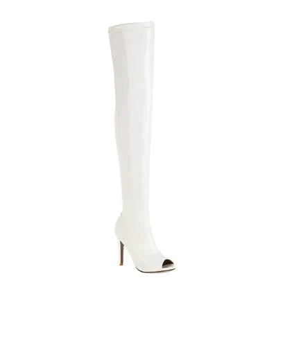 Pole Dance Shoes In High Heels Woman Dancing Boots Fish Mouth Knee High Boots Sexy Boots Ultra-high Steel Tube Dance Shoes