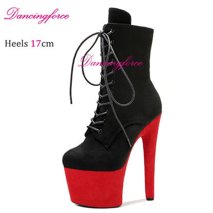 Sexy Pole Dancing Boots17cm/7Inchs Fashion Female High Heel Platform Ankle Boots for Women Shoes Autumn Winter
