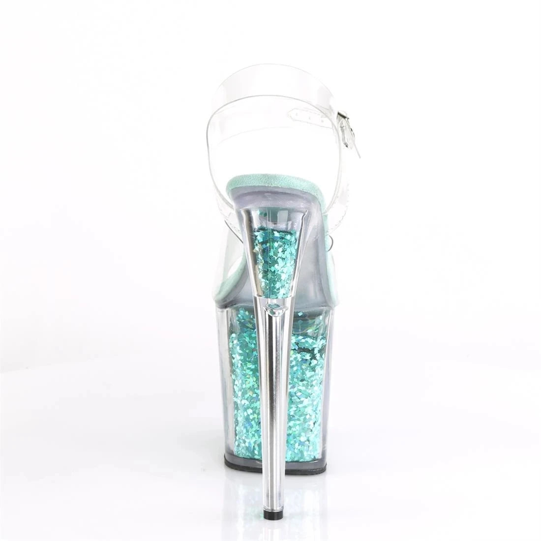 Summer Crystal PVC Women's Shoes Steel Pipe Dance Sandals 20CM Thin High Heels Stiletto Plus Size Sequins Platforms Pumps